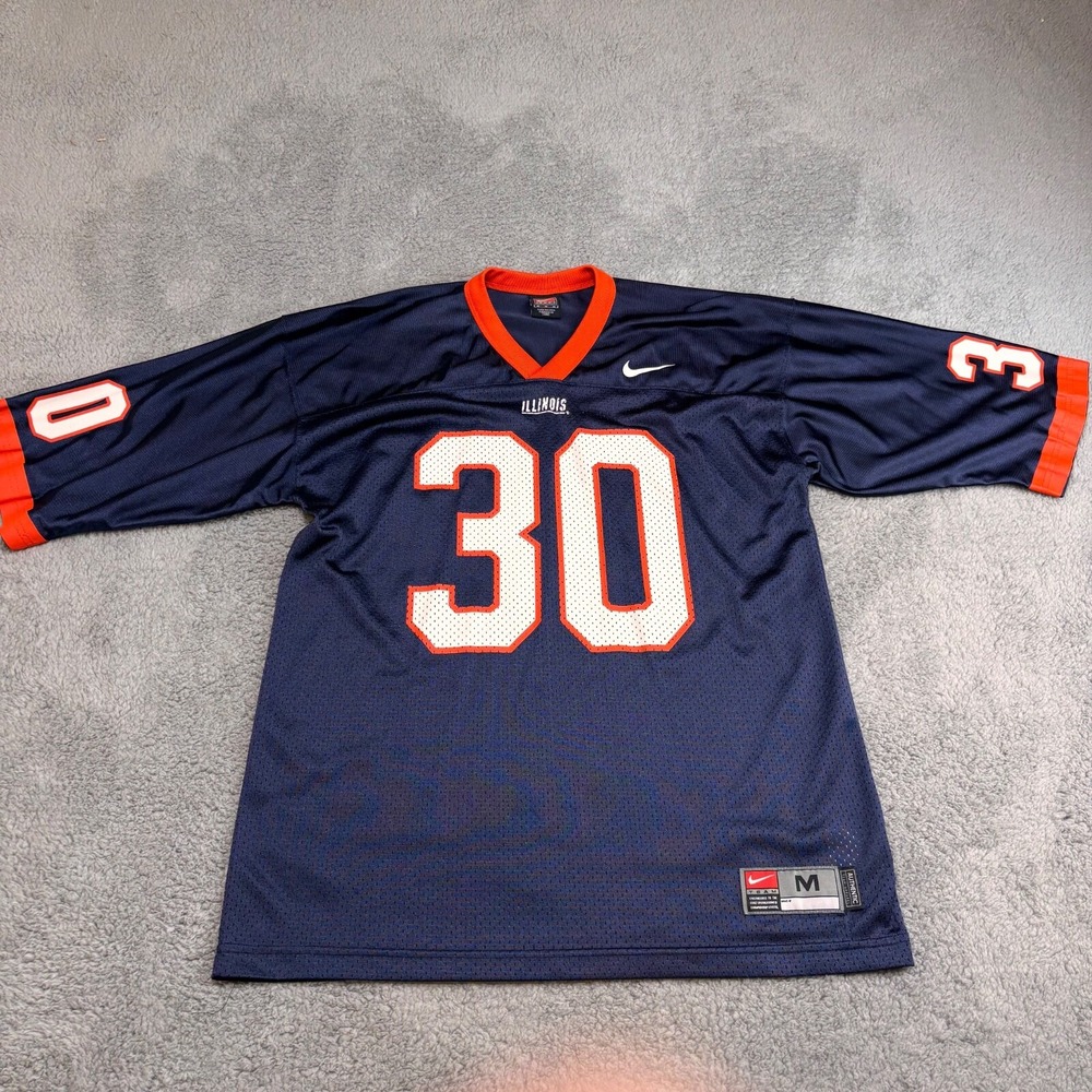 VTG Nike Illinois Fighting Illini Football Jersey NCAA 90s Sz Medium #30 U of I